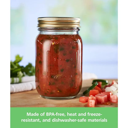 Regular Mouth Pint Canning Jars 16 oz Glass Mason Jars with Lids and Bands 12 Pack for Home Canning Preserving Pickling and Meal Prep Food