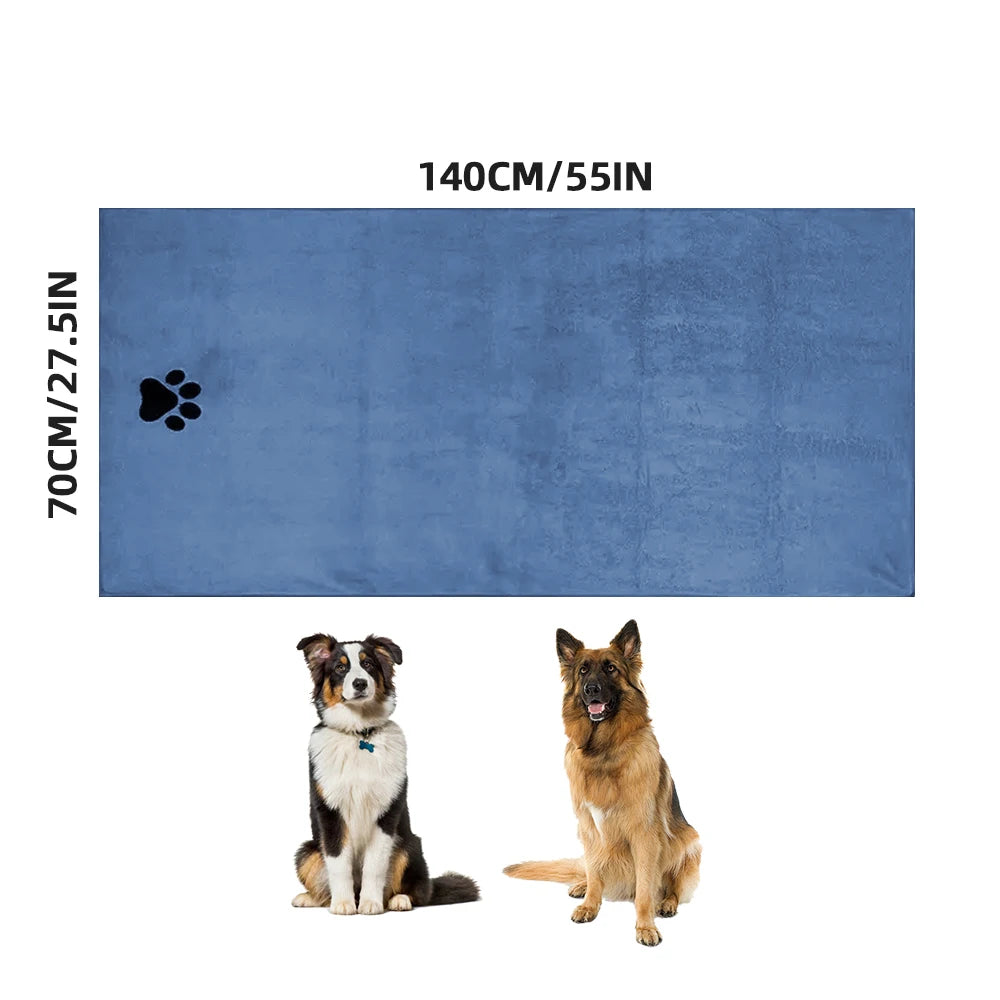 3 Size Options Microfiber Pet Bath Towel Embroidered Super Soft Absorbent Cat Dogs Grooming Supplies