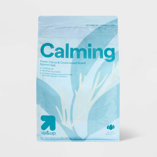 Calming Epsom Bath Salt 48oz Fresh Citrus Cedarwood For Soaking Bath Normal Skin Relaxing Spa Care