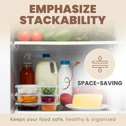 Reusable Snack Containers with Lids Pack, 2 Compartment Leakproof Box Container, Portion Control