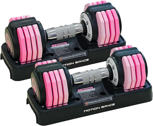 Adjustable Dumbbells Set 12.5LB Pair, 1-Sec Fast Adjustable 5 Free Weights, Premium Comfort Non-slip Metal Handle, Compact Size for Full Body Home Workout