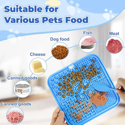 Lick Mat for Dogs Cats with Suction Cups, Slow Feeder for Anxiety Relief Pet Enrichment