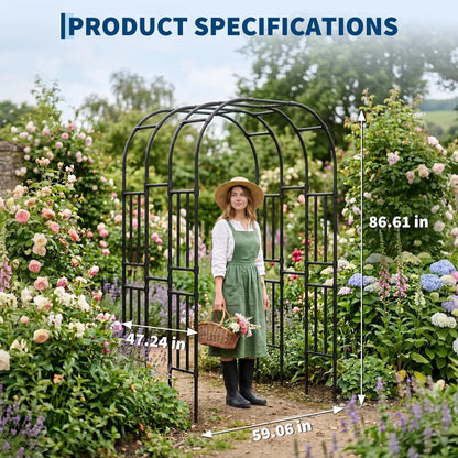 Extra Tall 7.3FT Garden Arch Trellis, PE-Coated Steel Plant Arbor For Cucumbers, Beans, Roses, Outdoor Patio Decor Arbor