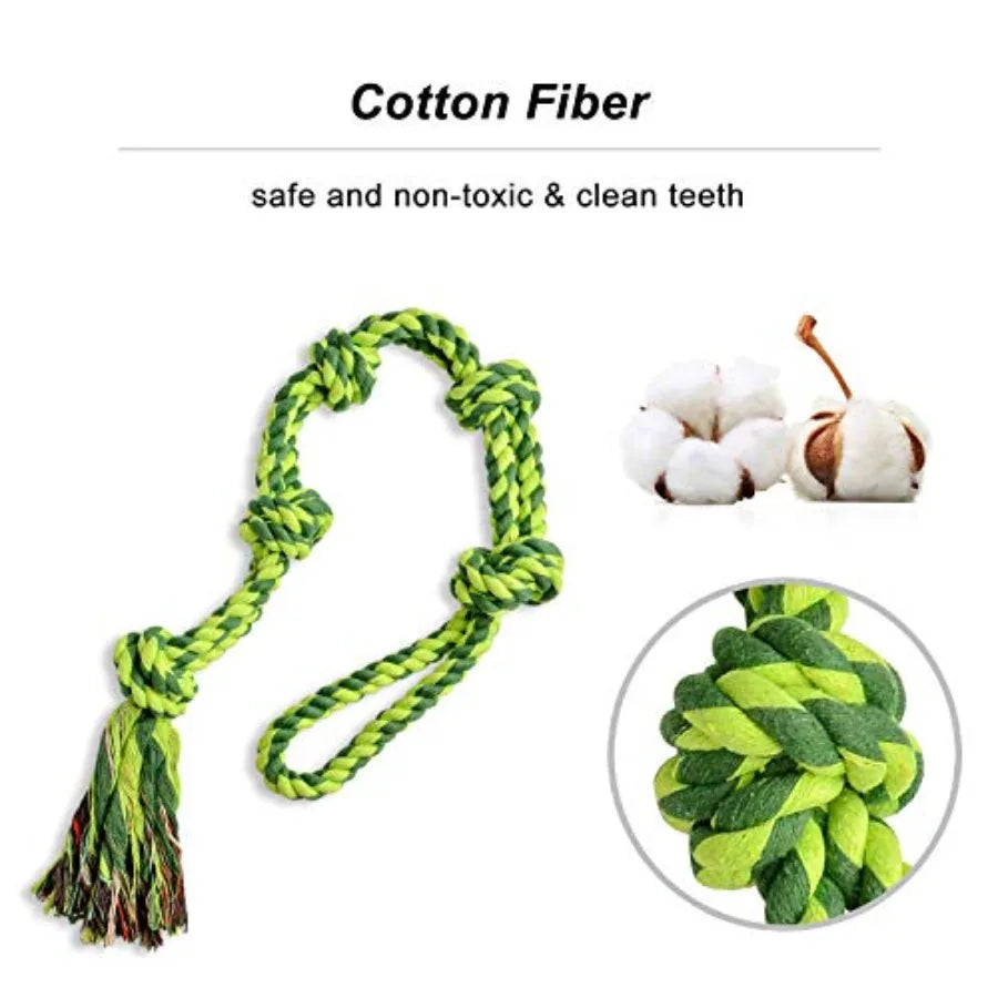 Dogs and Aggressive Chewers, Durable, 5-Knot Rope Tug, Heavy Duty Chew Sturdy Cotton