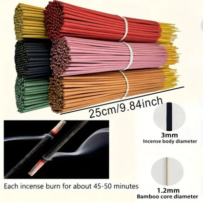 6-Pack of Approximately 120 High-Quality Fruit Scented Sticks - Including Watermelon, Sweet Peach, Cantaloupe, Cherry, Milk Strawberry, Sydney, and More - Suitable for Purification, Relaxation