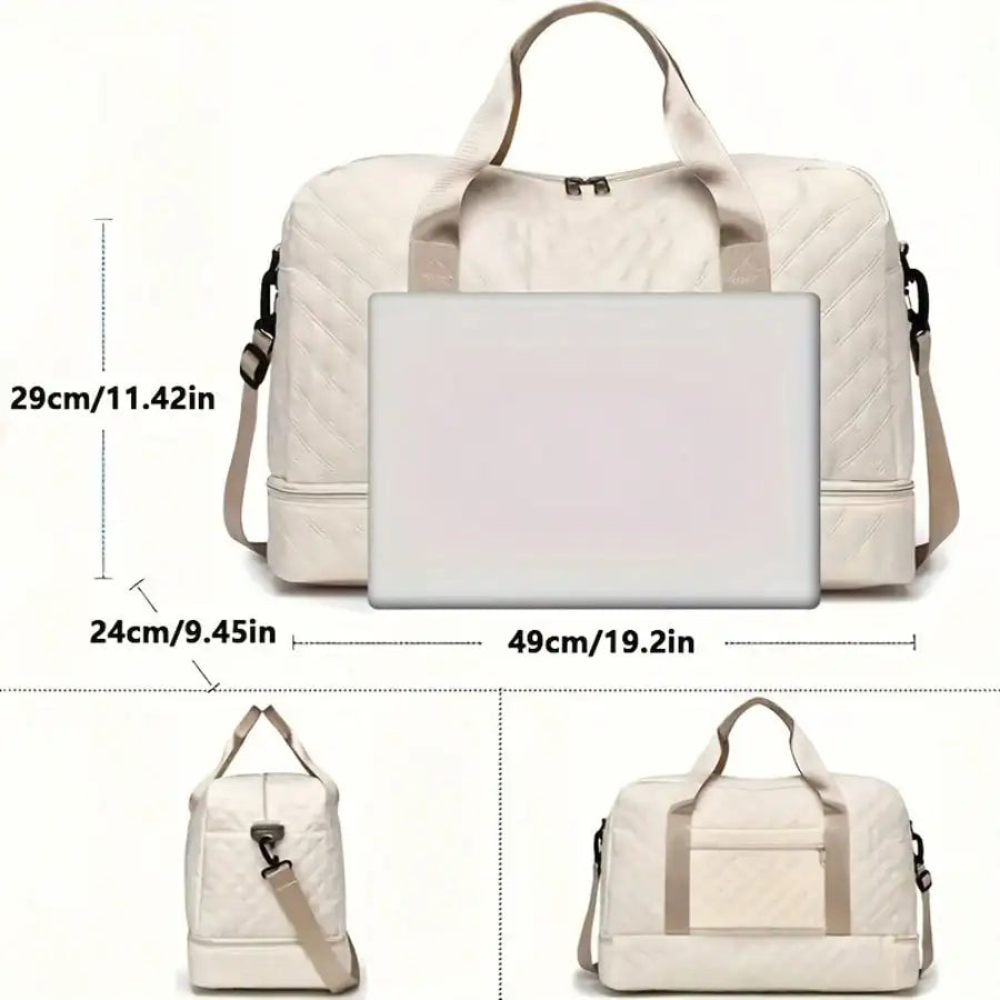 Large Capacity Waterproof Expandable Travel Duffel Bag with Shoe Compartment Multi Pocket Gym Yoga Weekender Carry On