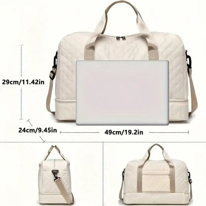 Large Capacity Waterproof Expandable Travel Duffel Bag with Shoe Compartment Multi Pocket Gym Yoga Weekender Carry On