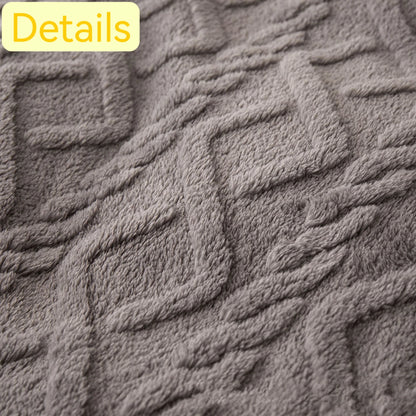 Fleece Throw Blanket King SIZE- Large 80x90 Inches Soft 3D Jacquard Weave Pattern For Couch And Decorative, Gift