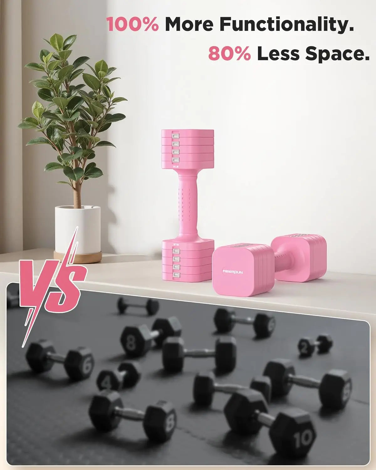 5-in-1 Adjustable Dumbbell Set of 2, 12LBS/20LBS Hand Weights for Women, Men, 1s-Adjust Dual-Stable Set for Home
