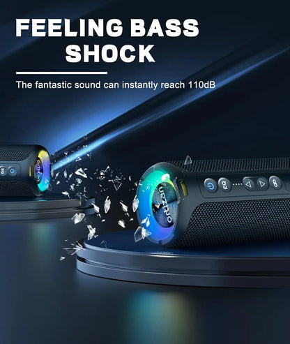 Ortizan X8 Pro Bluetooth Speaker Portable with 40W Stereo Sound,Rich Bass, Waterproof, 30H Playtime, Mixed Color Lights