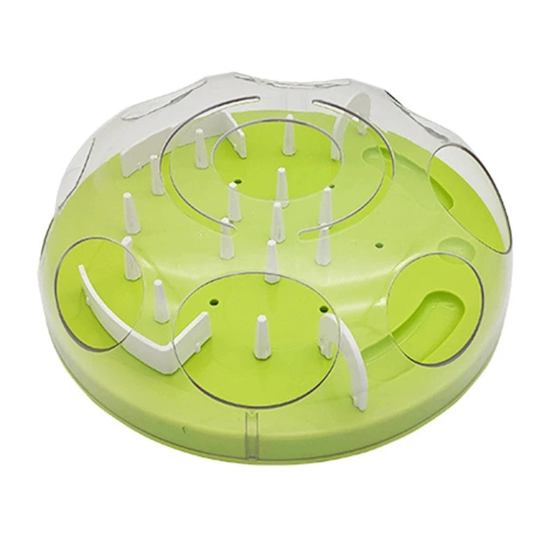 Interactive Cat Slow Feeder Puzzle Maze Toy, Anti-Choke Pet Treat Dispenser Bowl for Kitten Small Dog, Food Grade