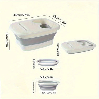 Portable Foldable Foot Bath with Massage - Thick Plastic, Space-Saving, Hanging, No Power, Panda Design, Home Use