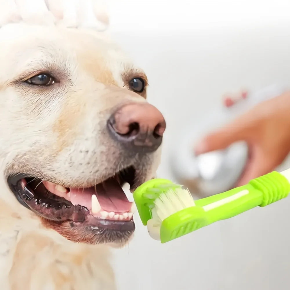 3-Sided Pet Toothbrush Dog Removing Bad Breath Tartar Cleaning Mouth Pet Cat Dental Care