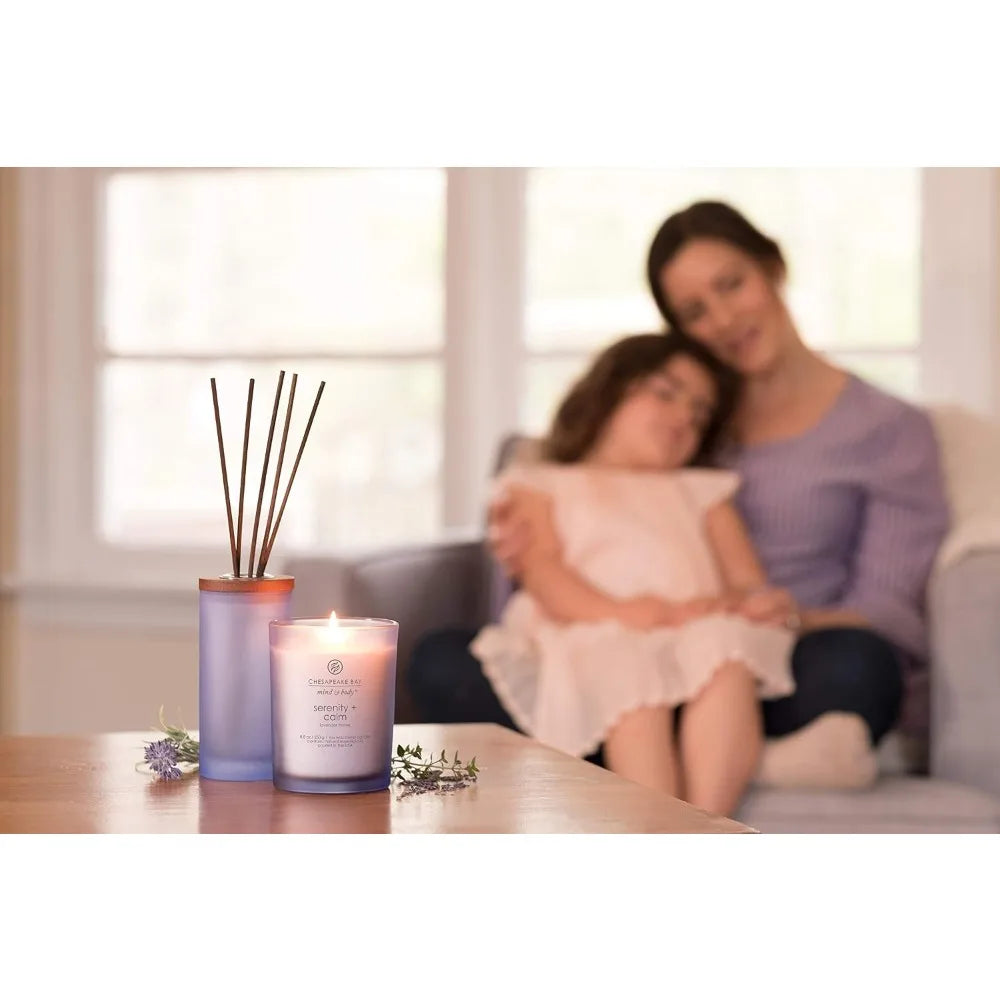 Lavender Thyme Scented Candle for Home Decor Aromatherapy Gifts Relaxing Calming Soy Wax Candle