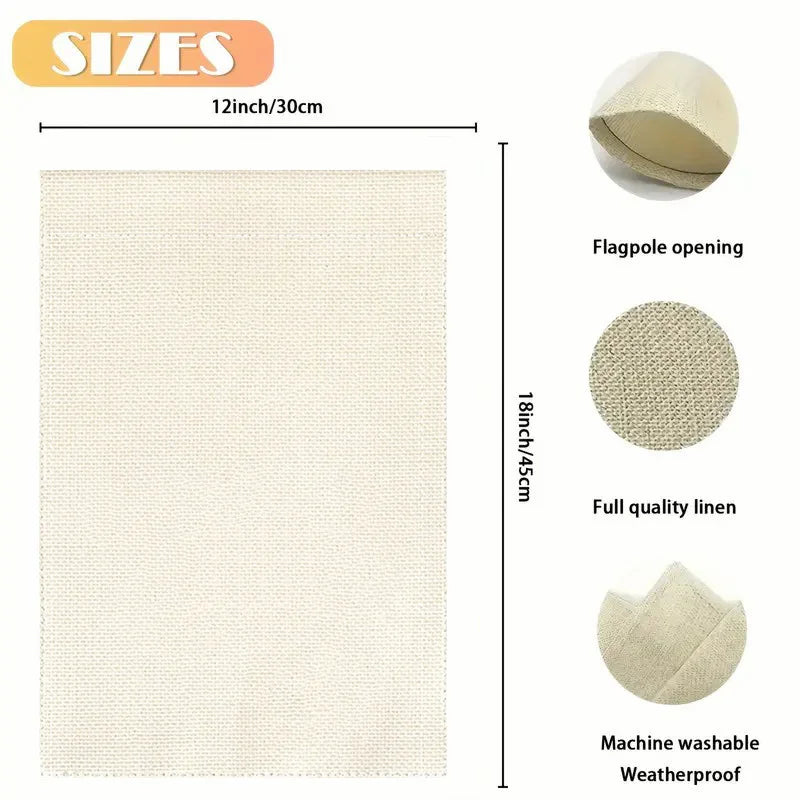 God Garden Flag, Suitable For Gardens, Lawns, Linen Imitation Wood-Patterned Flower, Home Decoration
