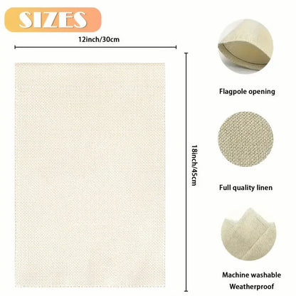 God Garden Flag, Suitable For Gardens, Lawns, Linen Imitation Wood-Patterned Flower, Home Decoration