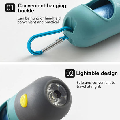 Led Light Poop Bags Dispenser Outdoor Portable Pet Trash Bags Dog Cat Cleaning Supplies Accessories