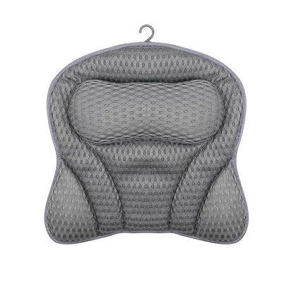 1pc Luxury Bath Pillow with 3D Air Mesh & Secure Suction | Neck/Back Support, Machine Washable, Home/Spa Use