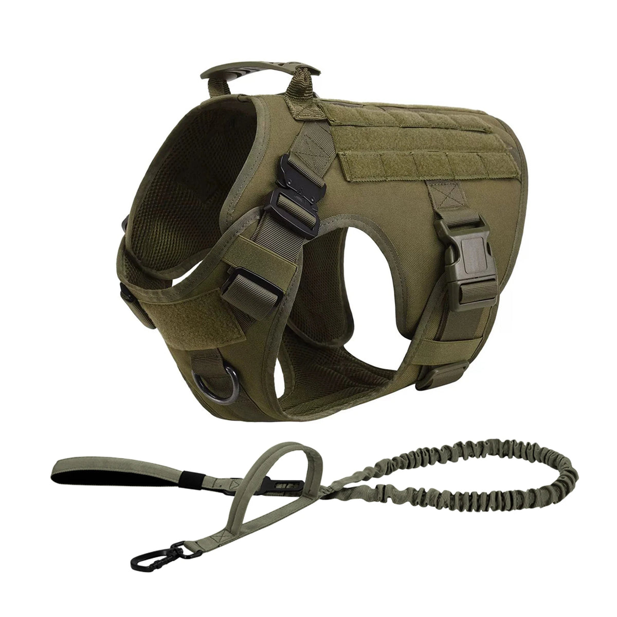 Tactical Dog Harness Collar Leash For Medium Large Dogs Pet Training Walking