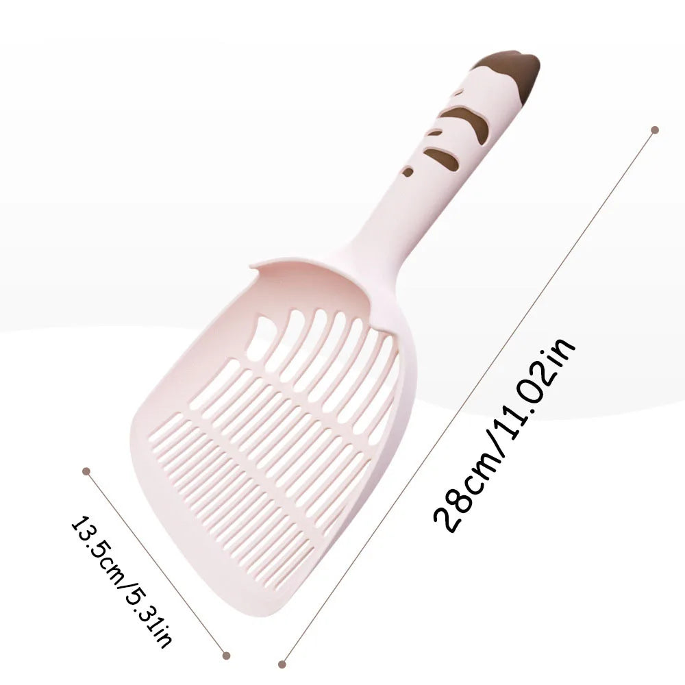 Paw Handle Cat Litter Scooper Durable Plastic Fine Hole Sifter Shovel Efficient Waste Cleaner for Indoor Cats