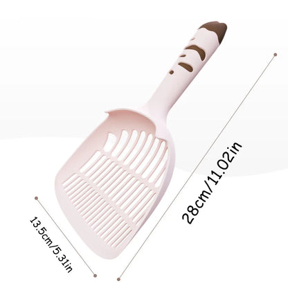 Paw Handle Cat Litter Scooper Durable Plastic Fine Hole Sifter Shovel Efficient Waste Cleaner for Indoor Cats