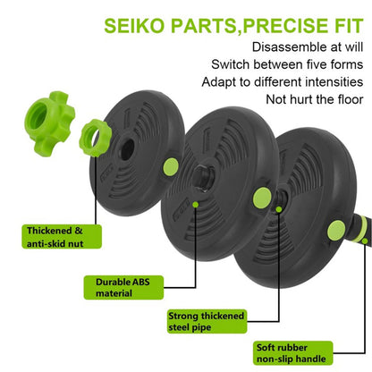 Adjustable Dumbbell Set 44 LBS PVC Coated, 4-in-1 Polygon Iron & Sand Filled Weights with Hollow Iron Rod 50cm & 8 Connectors, Convertible to Barbell Kettlebell, Home Gym Equipment