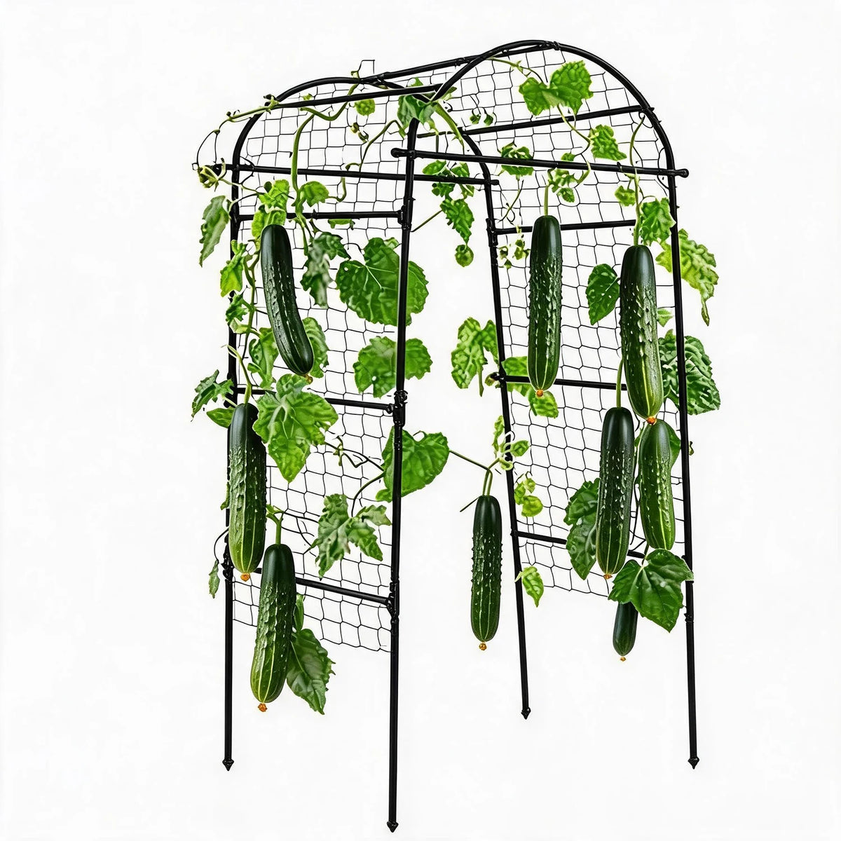 6.73x2.95x2.62FT Garden Arch Trellis For Raised Beds, Heavy Duty U Shape Metal Plant Support For Cucumber Melon Squash Vines