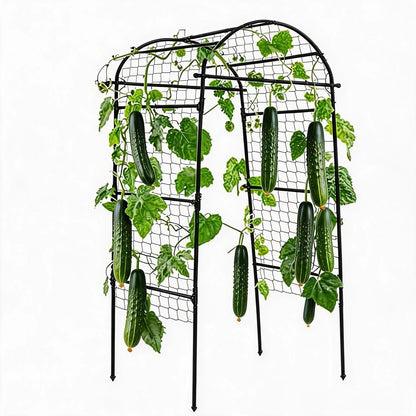 6.73x2.95x2.62FT Garden Arch Trellis For Raised Beds, Heavy Duty U Shape Metal Plant Support For Cucumber Melon Squash Vines