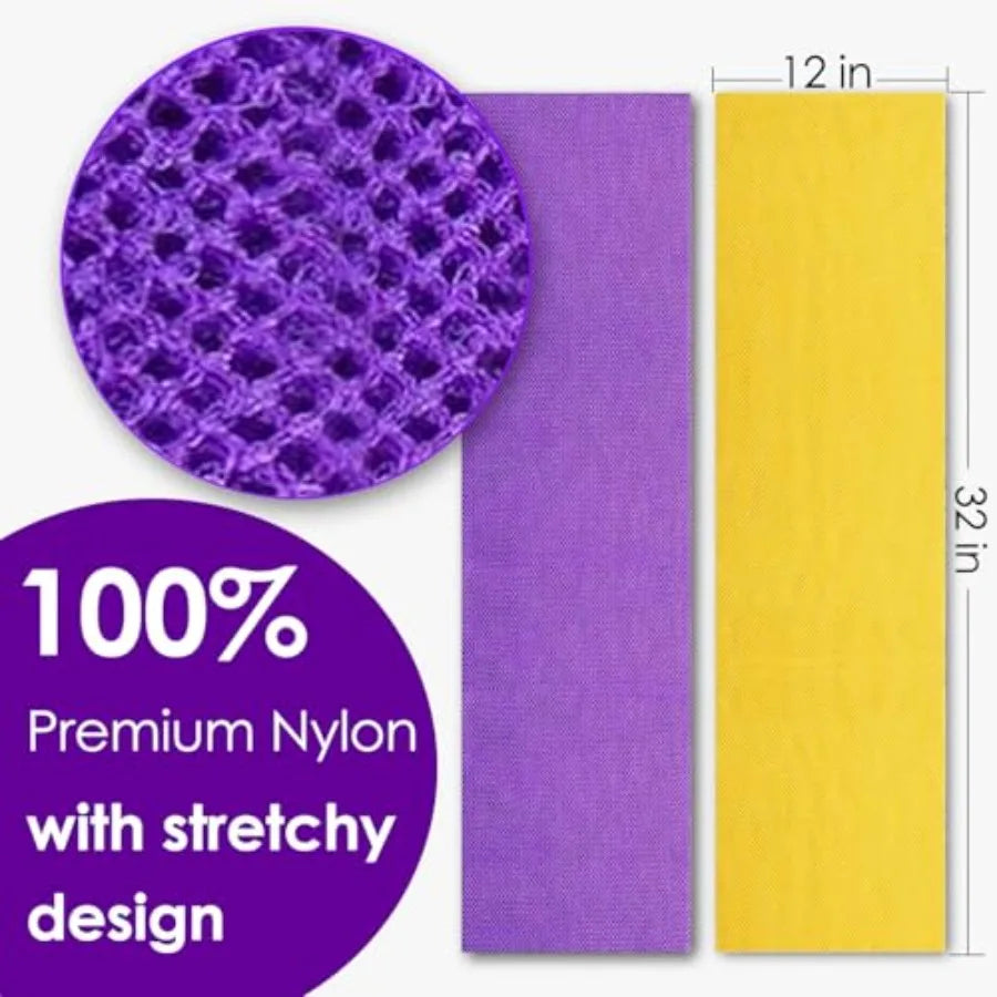 African Exfoliating Net Sponge, 2 Pack Bath Scrubber for Shower Nylon Mesh Back Towel for Full-Body Cleansing, Dead Skin Removal