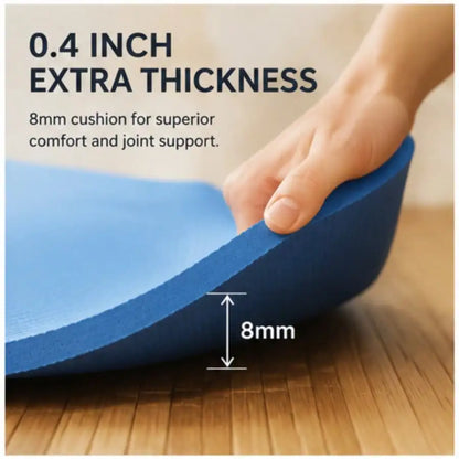Extra Wide 8mm TPE Yoga Mat, Non Slip with Carrying Strap for Pilates, HIIT, Stretching & Home Gym