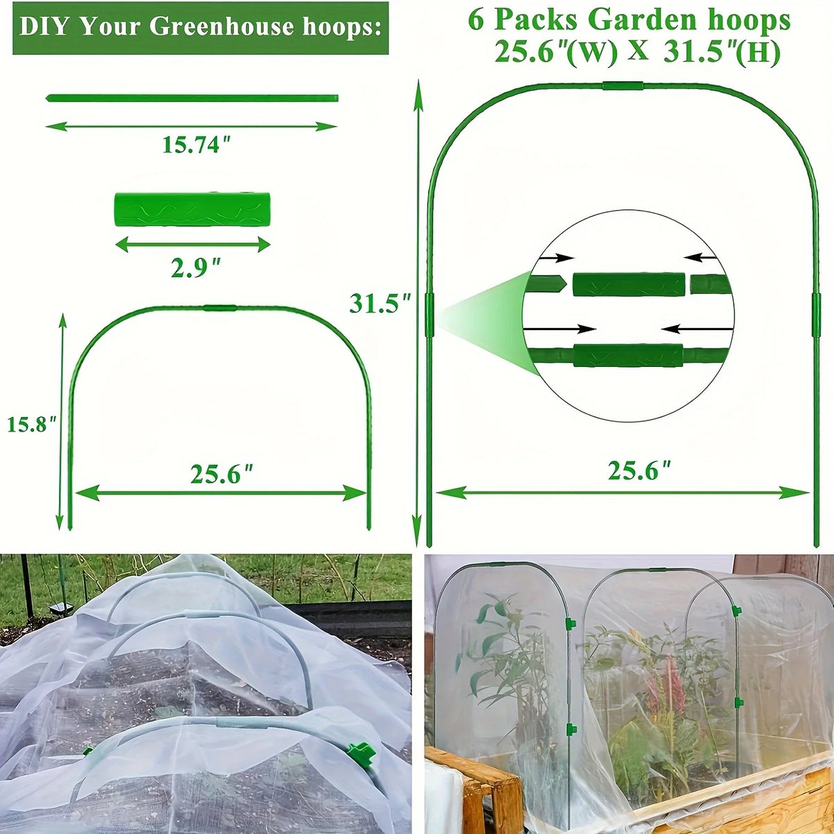 Garden Mesh Netting Kit,Greenhouse Hoops Grow Tunnel,Blankets for Outdoor Plants,Bird Netting Protection for Fruit Vegetable Flowers