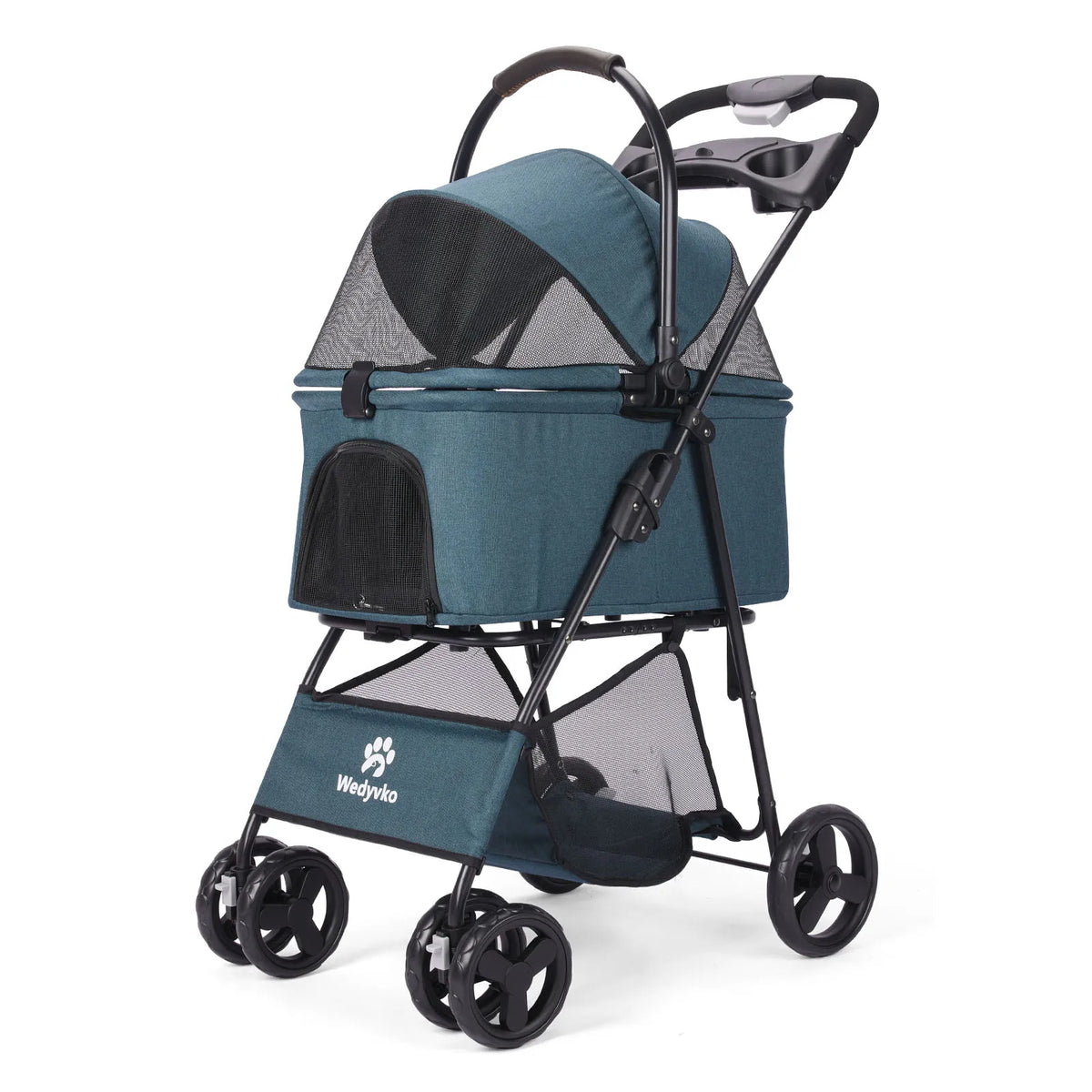 3 in 1 Folding Pet Stroller with Removable Carrier for Small/Medium Dogs and Cats, Waterproof, All-Terrain, with Sun Shade