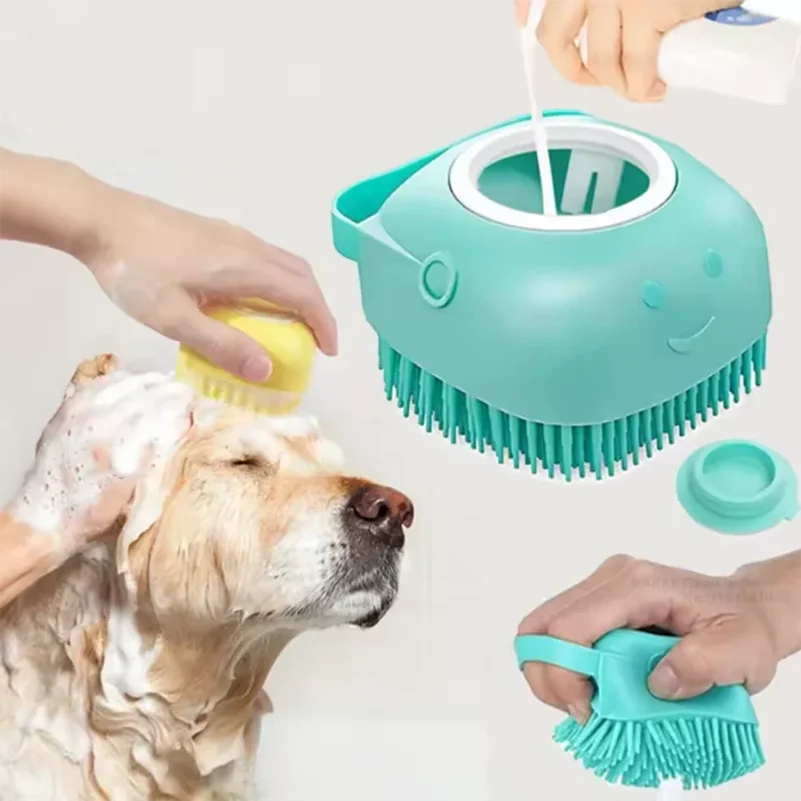 Bath Massage Brush Multifunctional Puppy Big Dog Cat Soft Safety Silicone Pet Accessories