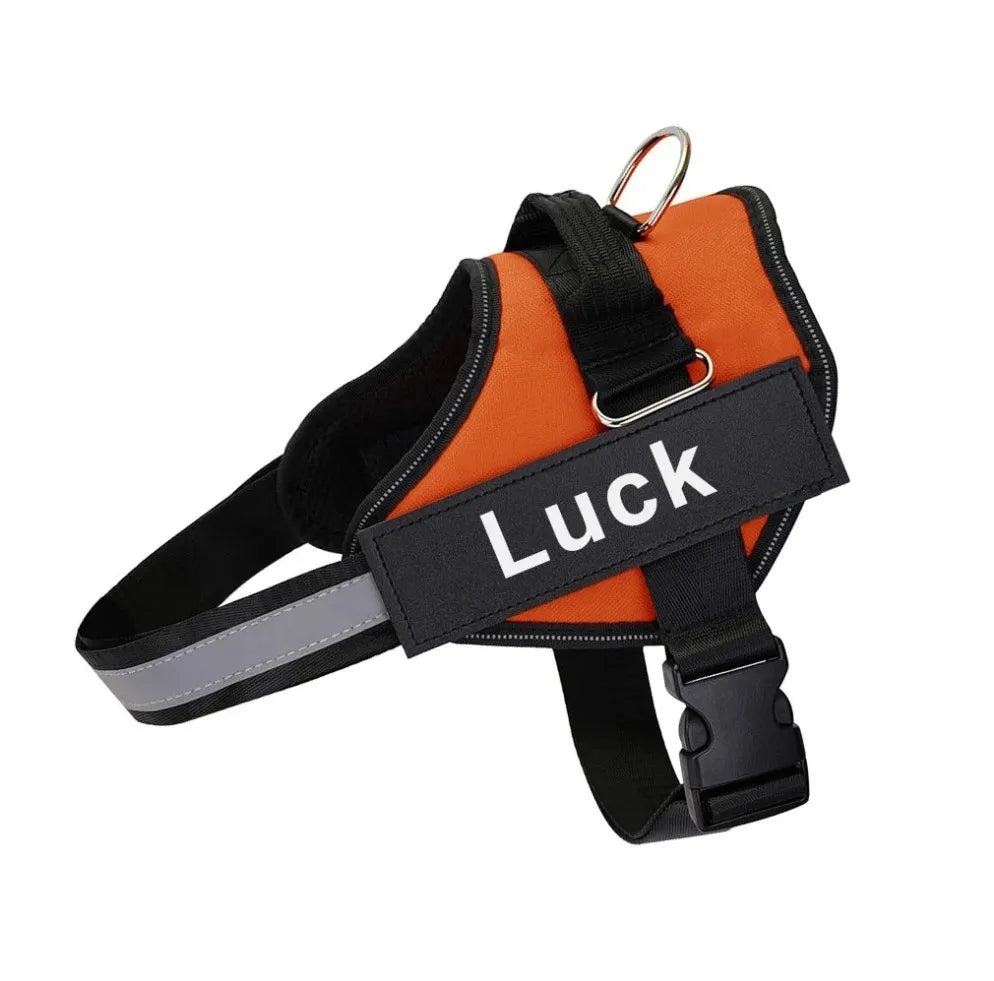 Dog Harness Vest ID Patch Customized Reflective Breathable Adjustable For NO PULL Outdoor