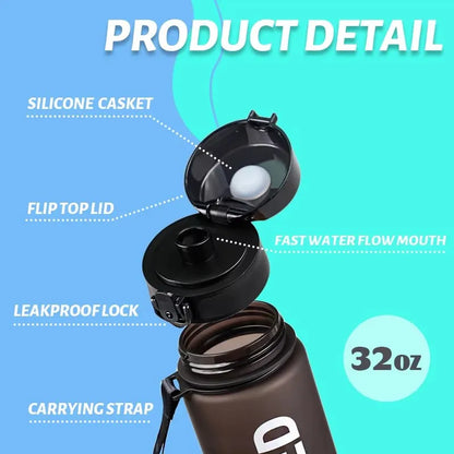 1L Water Bottle Portable Sport Leakproof Gym Bottle for Outdoor Travel Fitness Cycling