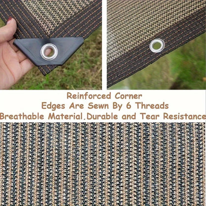 Plant Sunshade Nets, Outdoor Sunshade Nets, High-Density Polyethylene Mesh with Copper Grommets, Uv-Resistant, Breathable and Light-Blocking