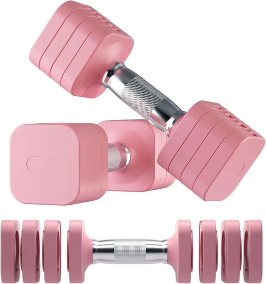 Home Gym Exercise, Adjustable Dumbbell Set, Metal, 5-in-1 Design, Multiple Weight Options for Men & Women