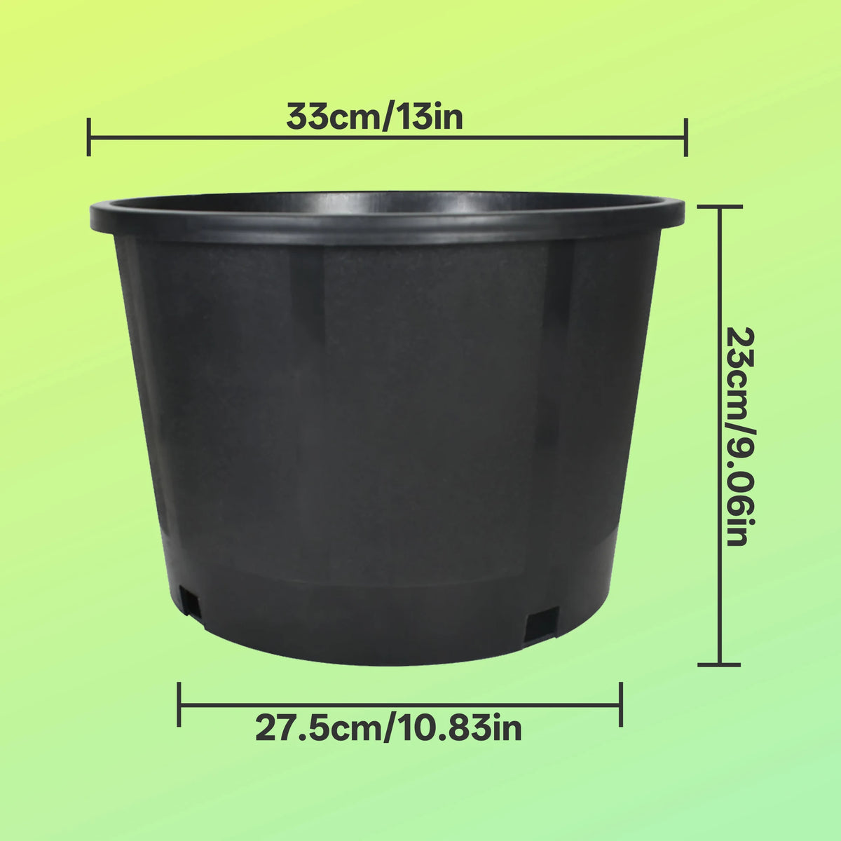 Plastic Flower Pot with Drainage Holes Can Be Used for Planting, Cuttings, Seedlings, Succulent Cultivation, Seed Germination, Indoor and Outdoor Reusable 5-Gallon 10PCS Black Round Short