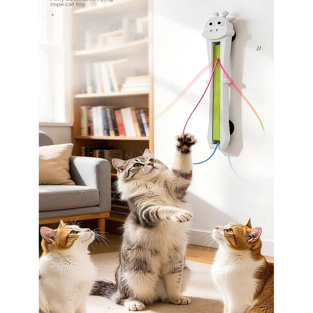Automatic Cat Toy, Adjustable Speed Electric Teaser String, USB Rechargeable, Wall Door Hanging, SelfPlay Kitten