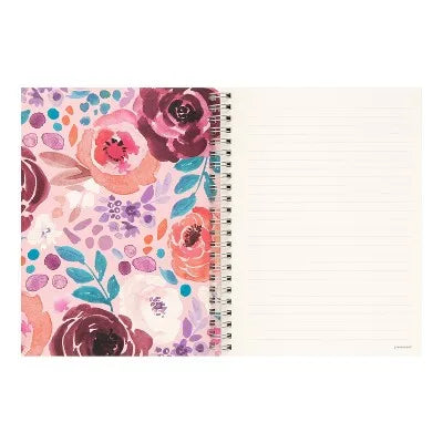 80pg Ruled Notebook 5.875"x8" Floral (Designs Vary): Spiral Soft Cover Journal, Multicolor for School, Office and Home