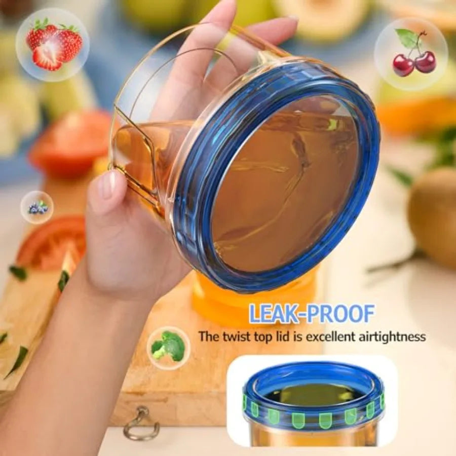 6 Pack-16 OZ Freezer Storage Containers, Small Plastic with Twist Top Lids, Round Reusable