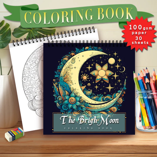 Adult coloring book - 30 Sheets spiral coloring book, 8.3x 8.3 inches, drawing book, birthday gift, holiday party gift