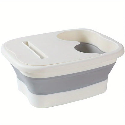Portable Foldable Foot Bath with Massage - Thick Plastic, Space-Saving, Hanging, No Power, Panda Design, Home Use