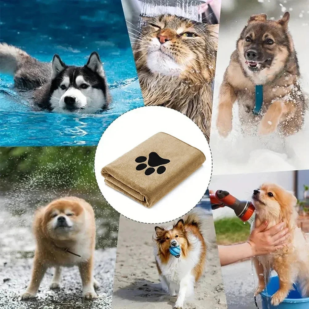 3 Size Options Microfiber Pet Bath Towel Embroidered Super Soft Absorbent Cat Dogs Grooming Supplies