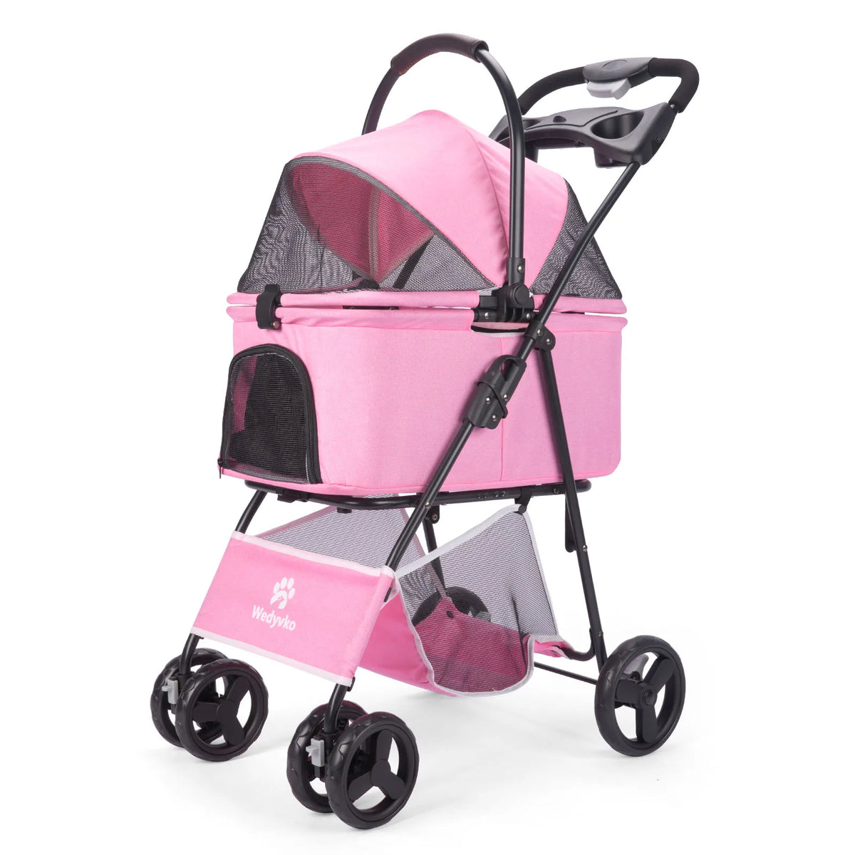 3 in 1 Folding Pet Stroller with Removable Carrier for Small/Medium Dogs and Cats, Waterproof, All-Terrain, with Sun Shade