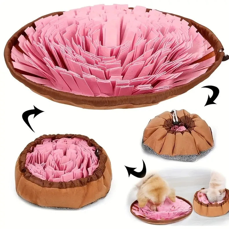 Washable Felt Pet Sniffing Pad Foldable Dog Slow Feeding Mat Toy