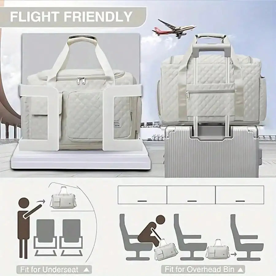Large Capacity Waterproof Expandable Travel Duffel Bag with Shoe Compartment Multi Pocket Gym Yoga Weekender Carry On