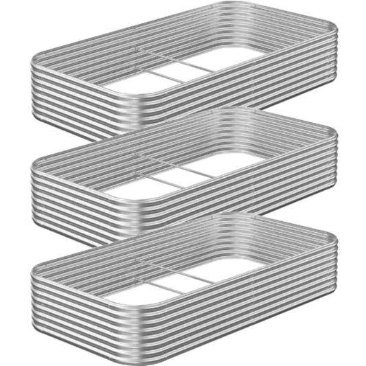 3 Pack Raised Beds for Gardening Corrugated Galvanized Steel Raised Outdoor Above Ground Garden Bed for Vegeta