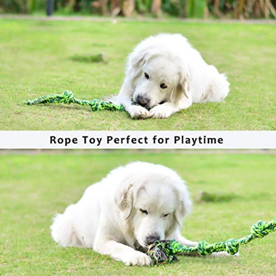 Dogs and Aggressive Chewers, Durable, 5-Knot Rope Tug, Heavy Duty Chew Sturdy Cotton
