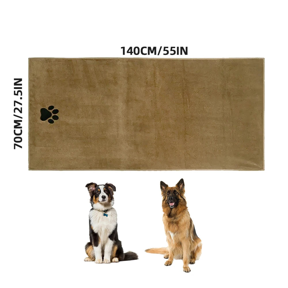 3 Size Options Microfiber Pet Bath Towel Embroidered Super Soft Absorbent Cat Dogs Grooming Supplies